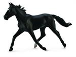 Galloping or pacing black toy horse figurine