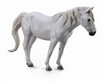 white or gray plastic model horse, unbreakable toy pony