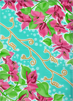 Avalon on Aqua Green Oil Cloth, Yardage