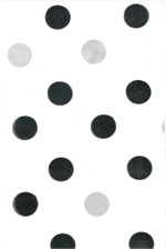 Tokyo Dots Black and Silver on White Oil Cloth, Full Bolt