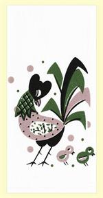 Red and White Kitchen Retro Jazzy Rooster Flour Sack Towel 100 % Cotton