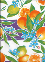 Seville on Purple Stripe Oil Cloth, Yardage