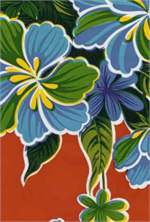 Hibiscus on Red Oil Cloth, Full Bolt