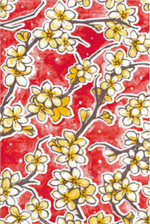 Fuji on Red Oil Cloth, Full Bolt