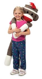 oversized plush sock monkey toy