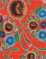 Blooms on Orange Oil Cloth, Full Bolt