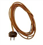 Gold Rayon Lamp Cord Set with Ribbed Style Plug, 46863