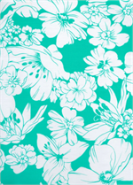 Victoria on Aqua Green Oil Cloth, Yardage