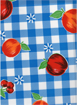 Riverside on Blue Oil Cloth, Yardage