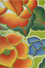 Tehuana on Lime Oil Cloth, Yardage