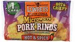Lowrey's Hot & Spicy Bacon Curls are a great snack for those looking for a hot and crispy nutritious snack. Snacking is an increasing part of our life; might as well make it healthy. Low in carbohydrates, high in protein (over 30 grams per package), and l