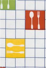 Picnic Forks on White Oil Cloth, Full Bolt