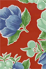 Poppies on Red Oil Cloth, Yardage