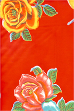 Lemons on Red Oil Cloth, Yardage