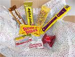 A sweet little bit of nostalgia. This fun and delicious sampler pack includes one each of the following candy bars: Abba Zabba, Vanilla Charleston Chew, Neapolitan, S’mores Rocky Road, Sugar Babies, Cherry Mountain Bar, Dark Chocolate Big Cherry, and Coco