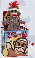 Plays pop goes the weasel. Classic toddler toy.