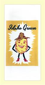 Red and White Kitchen Retro Idaho Grown Tater Flour Sack Towel 100% Cotton