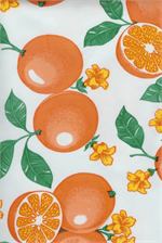 Oranges on White Oil Cloth, Yardage