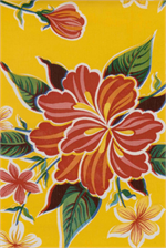 Hibiscus on Yellow Oil Cloth, Full Bolt