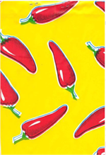 Chiles Red on Yellow Oil Cloth, Full Bolt